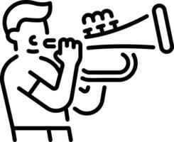 A linear style icon of trumpet player vector