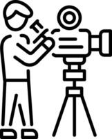 A line style icon of filming vector