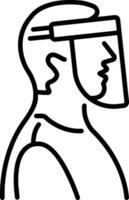 A line style icon of face shield vector