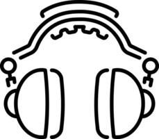 A linear style icon of ear protection vector