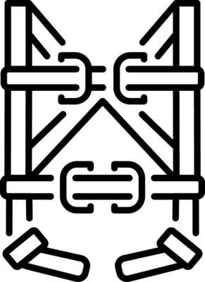 A trendy line style icon of safety harness