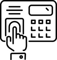 A line style icon of biometric machine vector