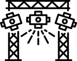 A linear style icon of stage lights vector