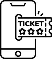 A linear style icon of ticket booking vector
