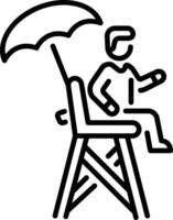 A outline style icon of lifeguard vector