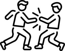 A outline style icon of fighting vector