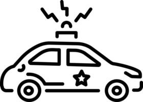 A outline style icon of police car vector