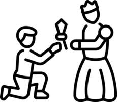 A linear style icon of propose vector
