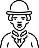 A outline style icon of movie character vector