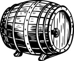 A vintage style illustration of cider barrel vector