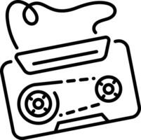 A line style icon of audio cassette vector