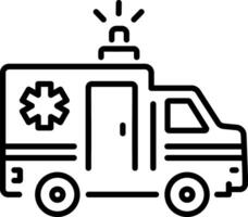 A trendy line style icon of ambulance vector