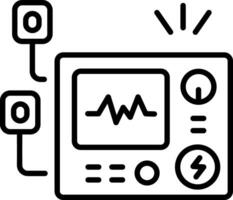 A linear style icon of defibrillator vector