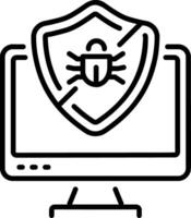 A outline style icon of antivirus vector