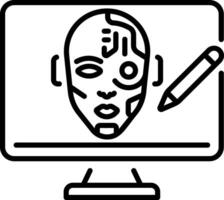 A line style icon of cgi software vector