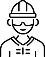 A linear style icon of worker safety vector