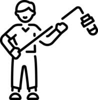 A line style icon of boom operator vector