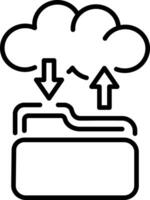A outline style icon of data backup vector