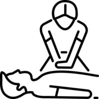A outline style icon of cpr vector