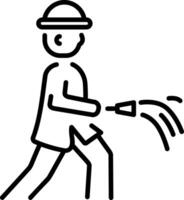 A line style icon of firefighter vector