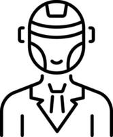 A line style icon of robot doctor vector