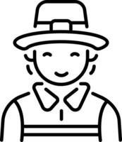 A line style icon of pilgrim costume vector