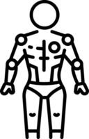 A linear style icon of futuristic suit vector