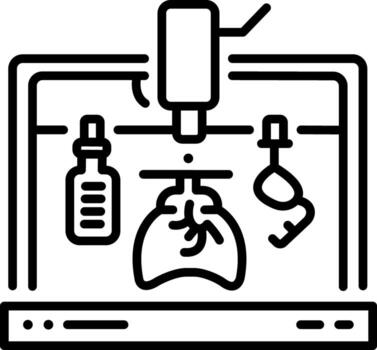 A line style icon of bioprinting lab vector