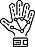 A line style icon of smart glove design vector