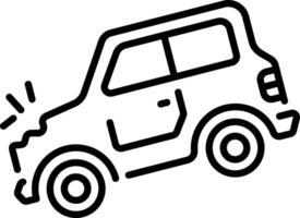 A linear style icon of car accident vector
