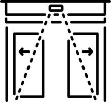 A line style icon showing automatic sensor door vector