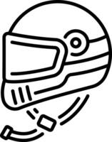 A linear style icon of helmet vector