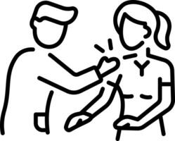 A line style icon of relief assistance vector