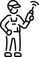 A line style icon of walkie talkie vector