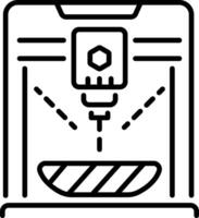 A line style icon showing 3d printing process vector
