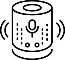 A linear style icon showing smart speaker vector