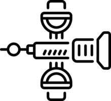 A linear icon showing futuristic weapon design vector
