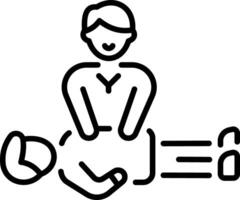 An outline style icon of cpr vector