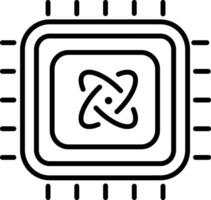 A linear icon of advanced quantum chip vector