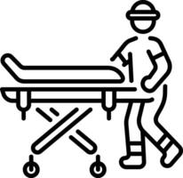 A linear style icon of stretcher vector