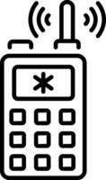 A linear style icon of emergency radio vector