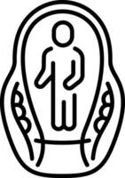 A linear style icon depicting futuristic pod vector