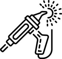 A linear icon showing plasma gun weapon vector