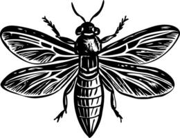 A glyph style icon depicting lightning bug vector