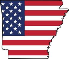 Map of ArkansasState Design with USA Flag vector