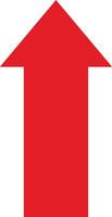 Bold red arrow icon pointing to the up for clear direction and navigation vector