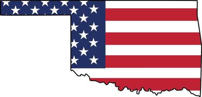 Map of Oklahoma State Design with USA Flag vector