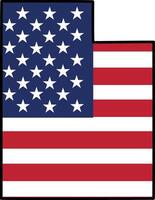 Map of Utah State Design with USA Flag vector
