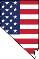 Map of Nevada State Design with USA Flag vector