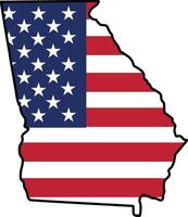 Map of Georgia State Design with USA Flag vector